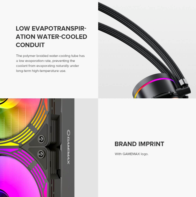 GameMax CPU Liquid Cooler lceChill 240V Black