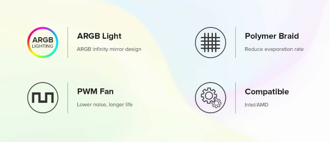 GameMax CPU Liquid Cooler lceChill 240V Black